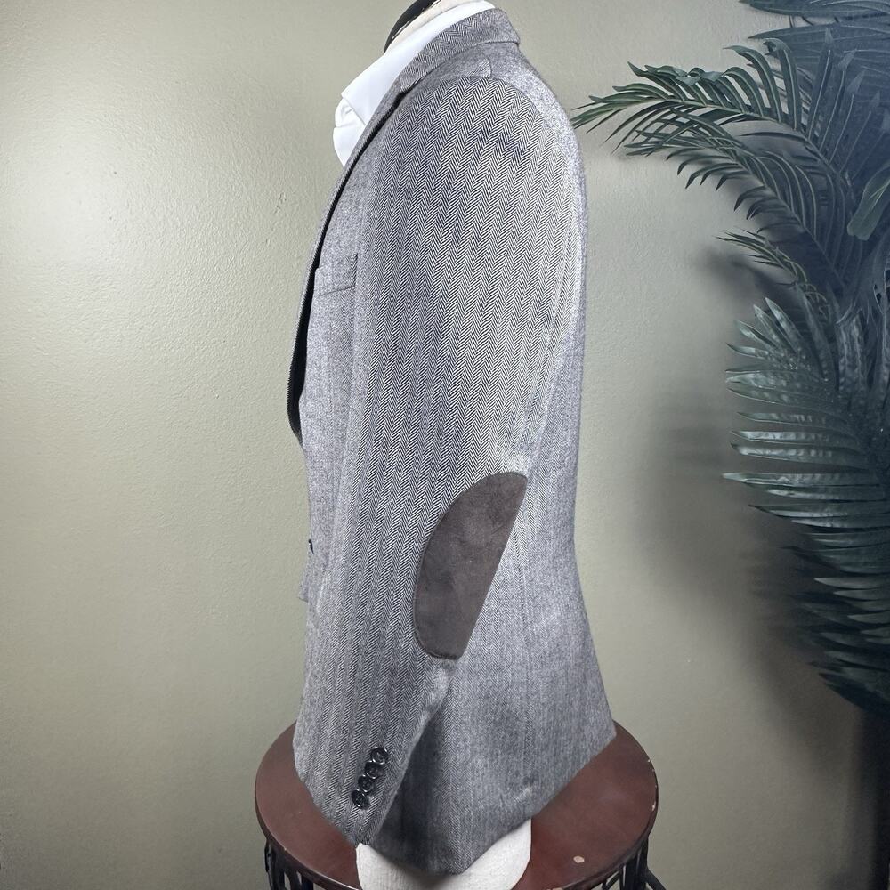 Lauren Ralph Lauren Sport Coat Men 42R Herringbone Brown Elbow patches Perfect - Picture 6 of 16